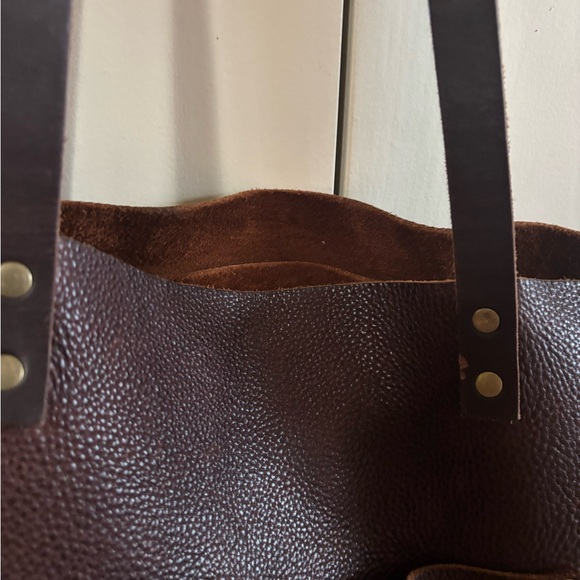 Dark Brown "Coldbrew" Pebbled Portland Leather Large Tote Bag - Picture 8 of 12